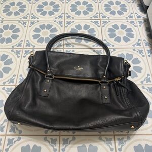 Kate Spade Black Satchel with Gold Accents